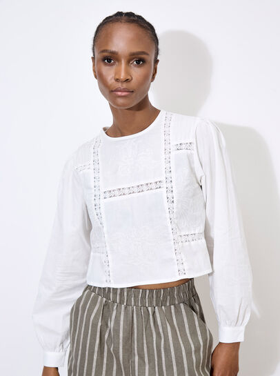 Lace Embroidered Cotton Top