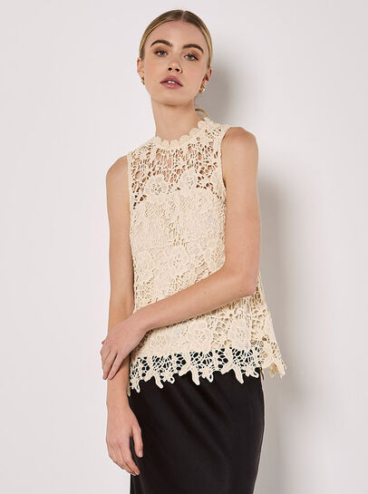 Guipure Floral Lace Top