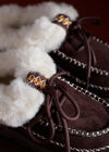 Sherpa-Lined Slip-On Moccasins, Brown, large