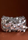 Sequinned Shoulder Bag, Silver, large