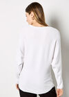 Stud Embellished Batwing Jumper, White, large