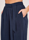 Tie Waist Culottes, Navy, large