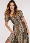 Paisley Patchwork Smocked Maxi Dress, Green, large