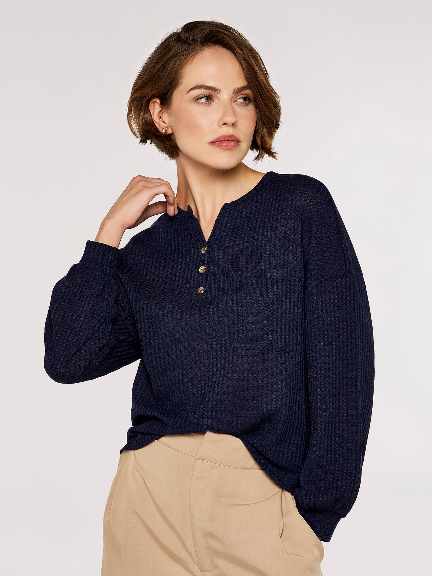 Navy boxy jumper outlet