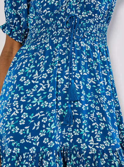 Sarasa Floral Bardot Mini Dress