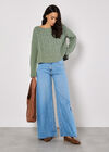 Cable Knit Jumper, Mint, large