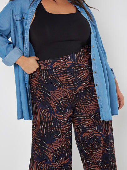 Curve Abstract Swirl Wide Leg Trousers