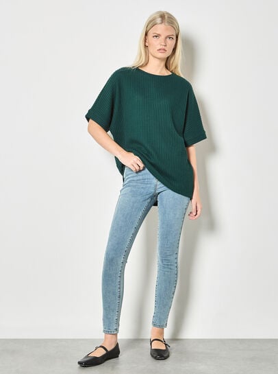 Waffle Knit Batwing Top