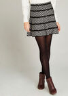 Chevron Flair Knit Skirt, Black, large