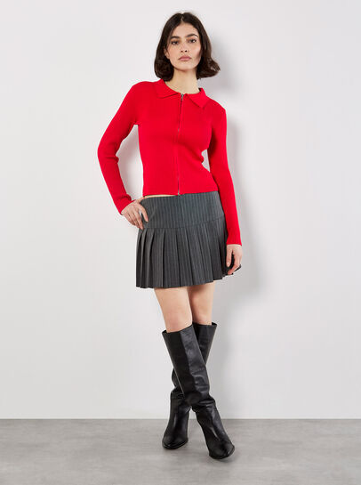 Pinstripe Pleat Mini Skort