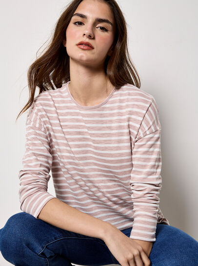 Soft Slub Jersey Stripe Top