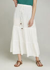 Pom Pom Trim 2in1 Dress, Cream, large