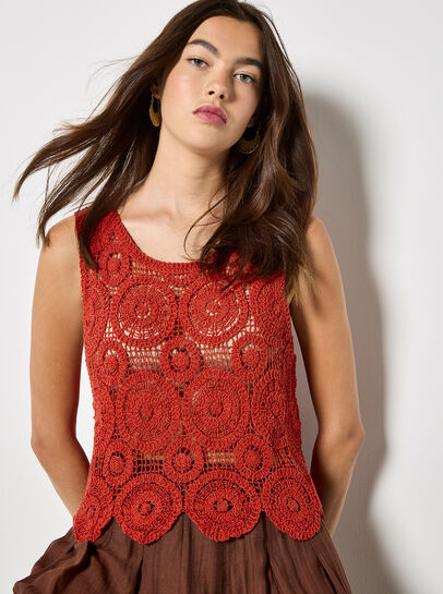 Crochet Circles Cotton Crop Top