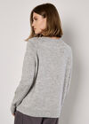 Sequin Embellished Bow Jumper, Grey, large
