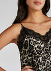 Stone Leopard Print Soft Touch Lace Cami , Stone, large