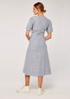Stripe Asym Button Dress, Blue, large