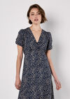 Animal Print Midaxi Dress, Navy, large