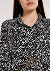 Printed Hanky Hem Dress, Black, large