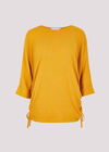 Soft Touch Drawstring Batwing Top, Mustard, large