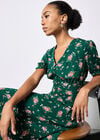 Floral Print Midi Dress, Green, large