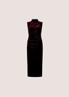 Velvet Bodycon Midaxi Dress, Burgundy, large