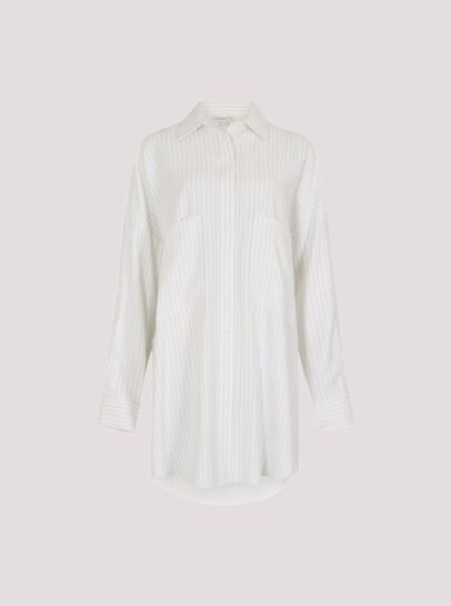 Pinstripe Oversized Shirt Mini Dress
