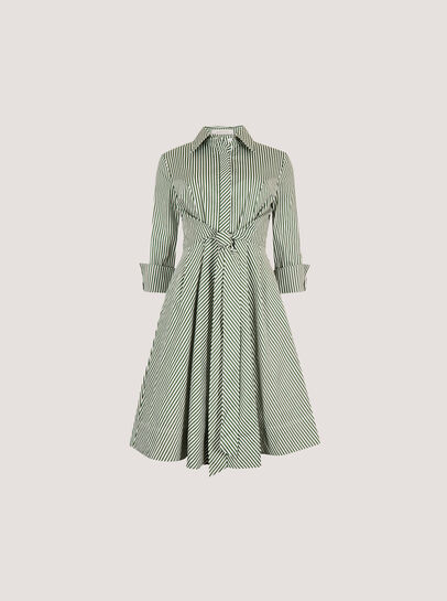 Cotton Stripe Shirt Mini Dress