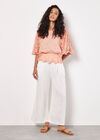 Floral Broderie Batwing Top, Coral, large