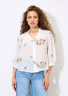 Floral Paisley Embroidered Blouse, White, large