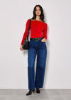 Jersey Bardot Top, Red, large