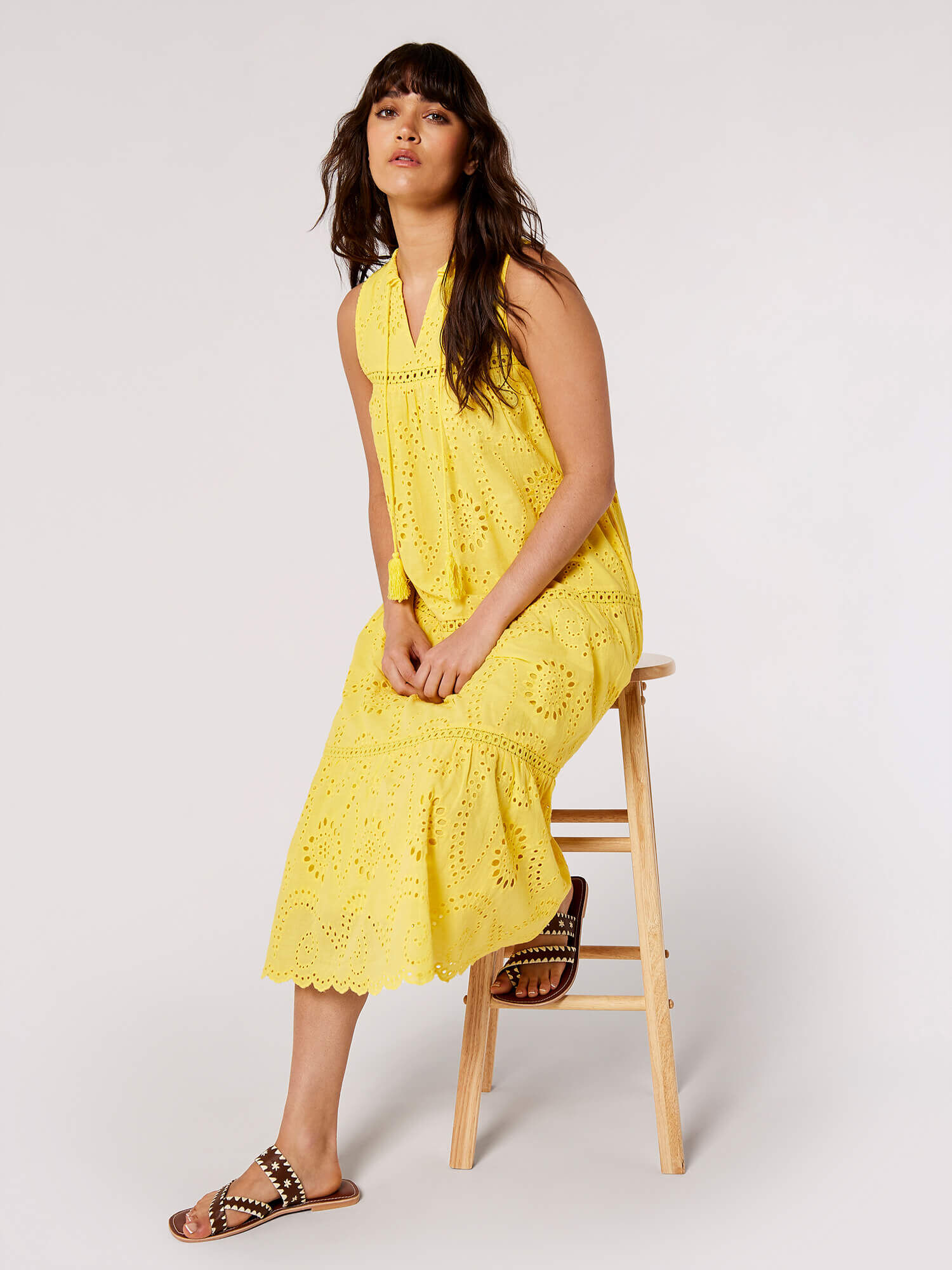 Yellow tassel dress hotsell