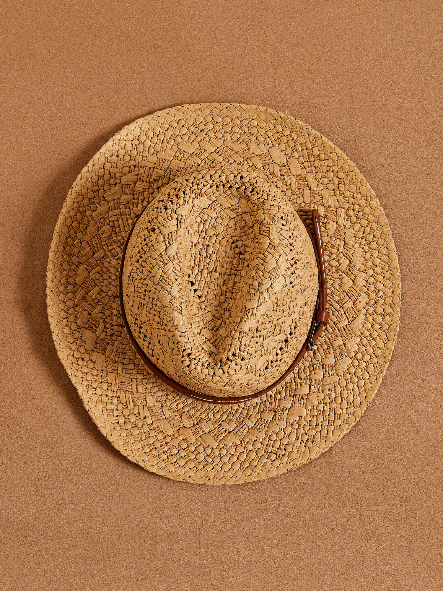 Raffia Straw Fedora Hat Apricot Clothing