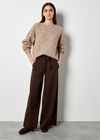 Iridescent Sequin Cable Knit Jumper, Brown, large