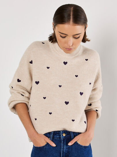 Embroidered Heart Jumper