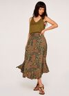 Paisley Enchant Curved Hem Skirt, Khaki, large