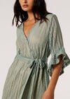 Lace Ruffle Wrap Midi Dress, Mint, large