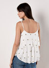 Sequin Spot Tiered Camisole Top, White, large