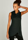 Cowl Neck Wrap Tunic Top, Green, large