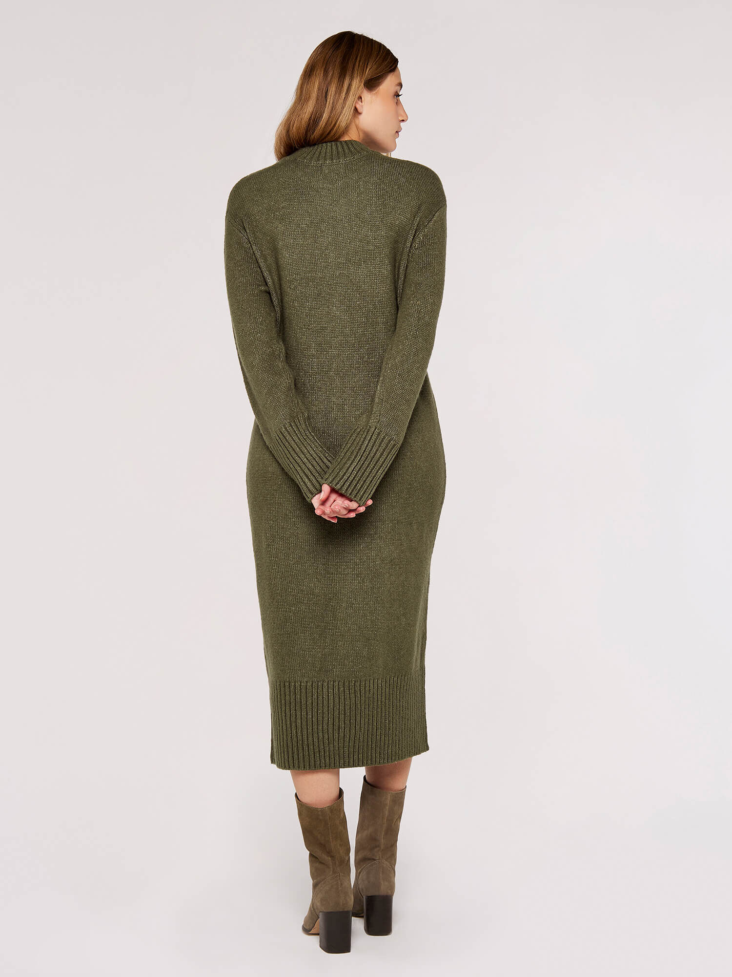 Khaki midi dress uk cheap