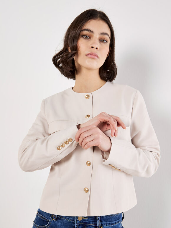Tailored Lightweight Jacket, Stone, large