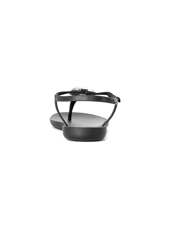 Leaf Shine Sandals, Black, large
