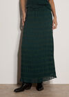 Ruched Chiffon Maxi Skirt, Green, large