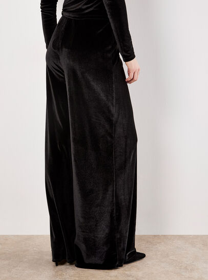 Wide Leg Velvet Trousers