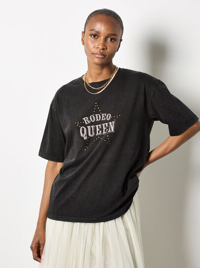 Rodeo Queen Stud Cotton T-Shirt