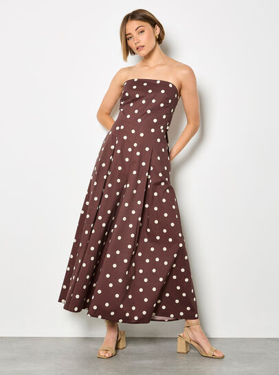 Polka Dot Bow Back Wide-Leg Jumpsuit