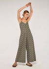 Geo Wide Leg Jumpsuit, Khaki, large