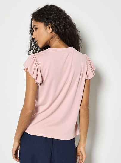 Jersey Knit Ruffle T-Shirt