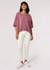 Cotton Jersey Waterfall T-Shirt, Lilac, large
