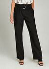 Black Belted High Waist Trousers, Black, large