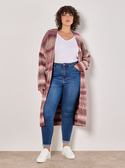 Curve Ombre Chunky Knit Cardigan